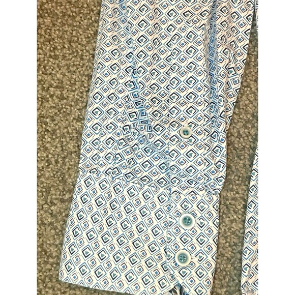 Robert Graham Men's XL Dalegard Blue Geometric Long Sleeve Flip Cuff Shirt - Picture 5 of 7